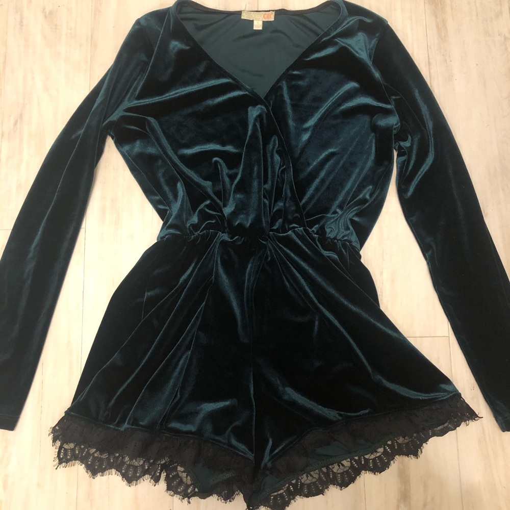 GB Green Velvet Romper